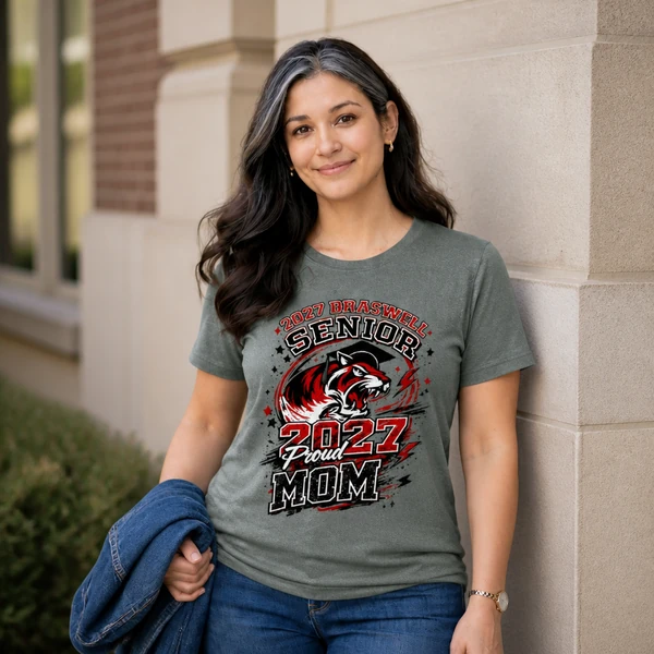 Braswell Senior 2027 Proud Mom - Grey Concrete Heather